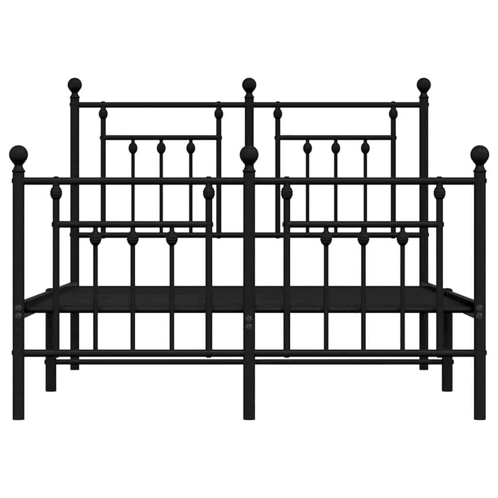 Bed Frame | Black | Powder-Coated Steel | Small Double | Metal Bed Frame