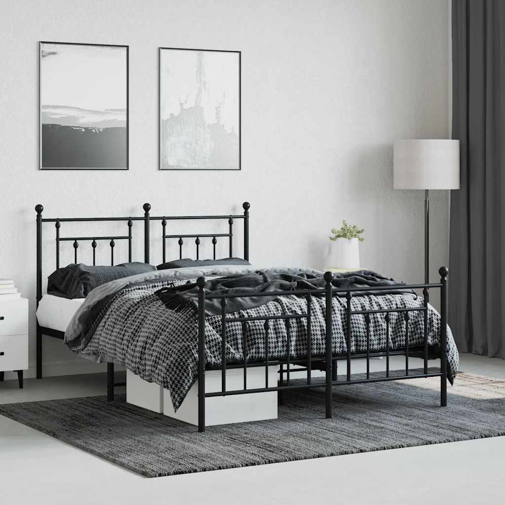 Bed Frame | Black | Steel | Double | Bed Frame | Rectangular | Industrial