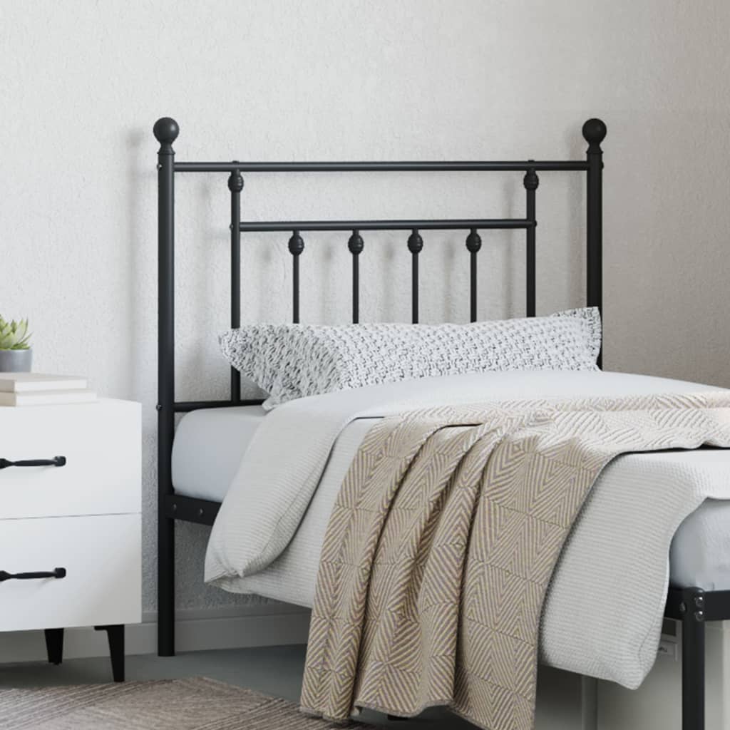 Metal Replace Headboard Black 80 cm