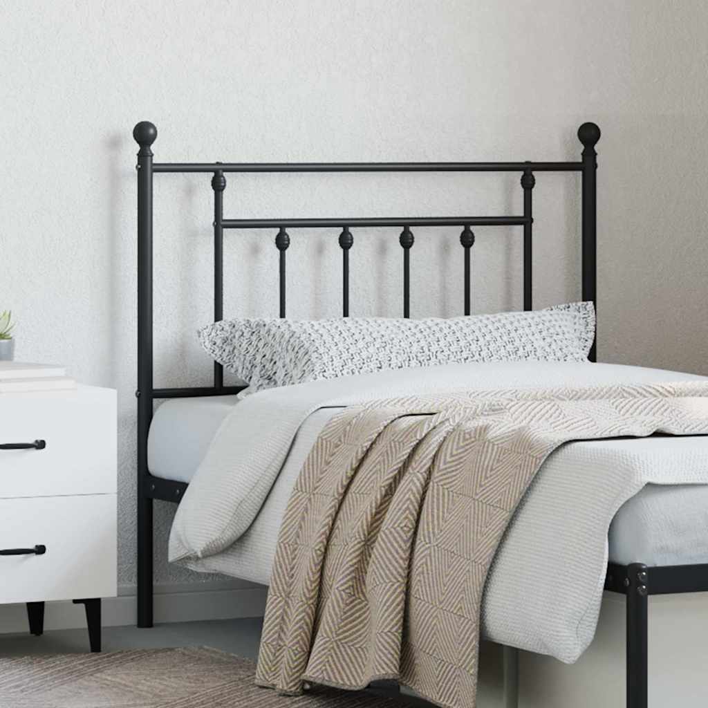 Metal Replace Headboard Black 90 cm