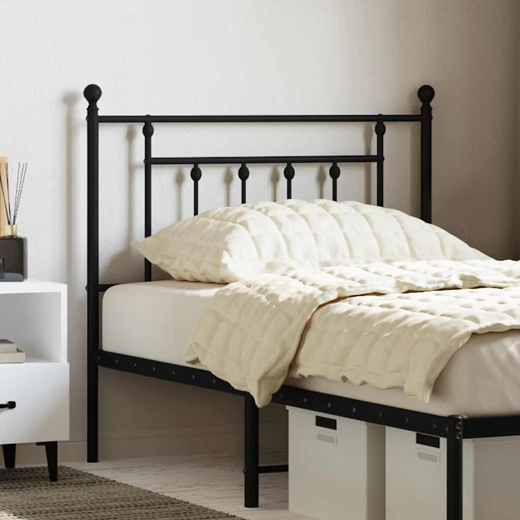 Metal Replace Headboard Black 90 cm