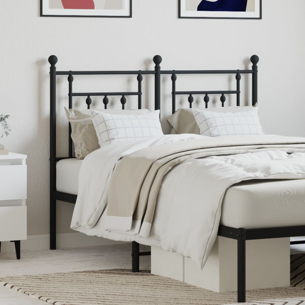 Metal Replace Headboard Black 120 cm