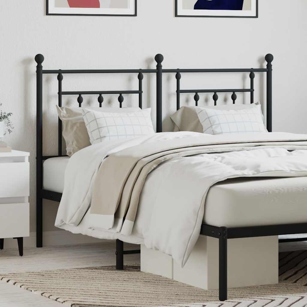 Metal Replace Headboard Black 140 cm