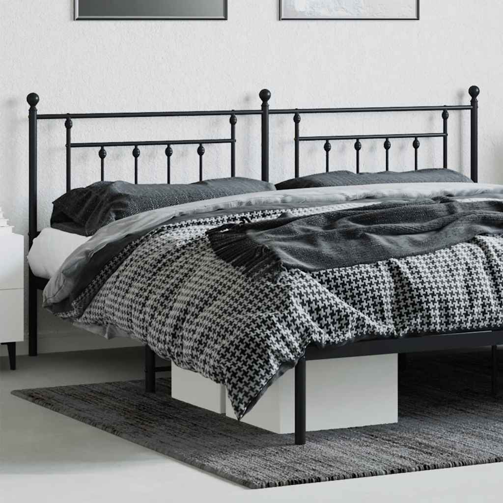 Metal Replace Headboard Black 200 cm