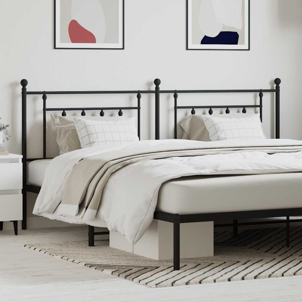 Metal Replace Headboard Black 200 cm