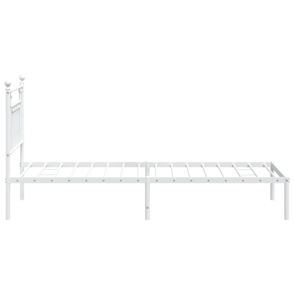 vidaXL Metal Bed Frame without Mattress with Headboard White 90x190cm