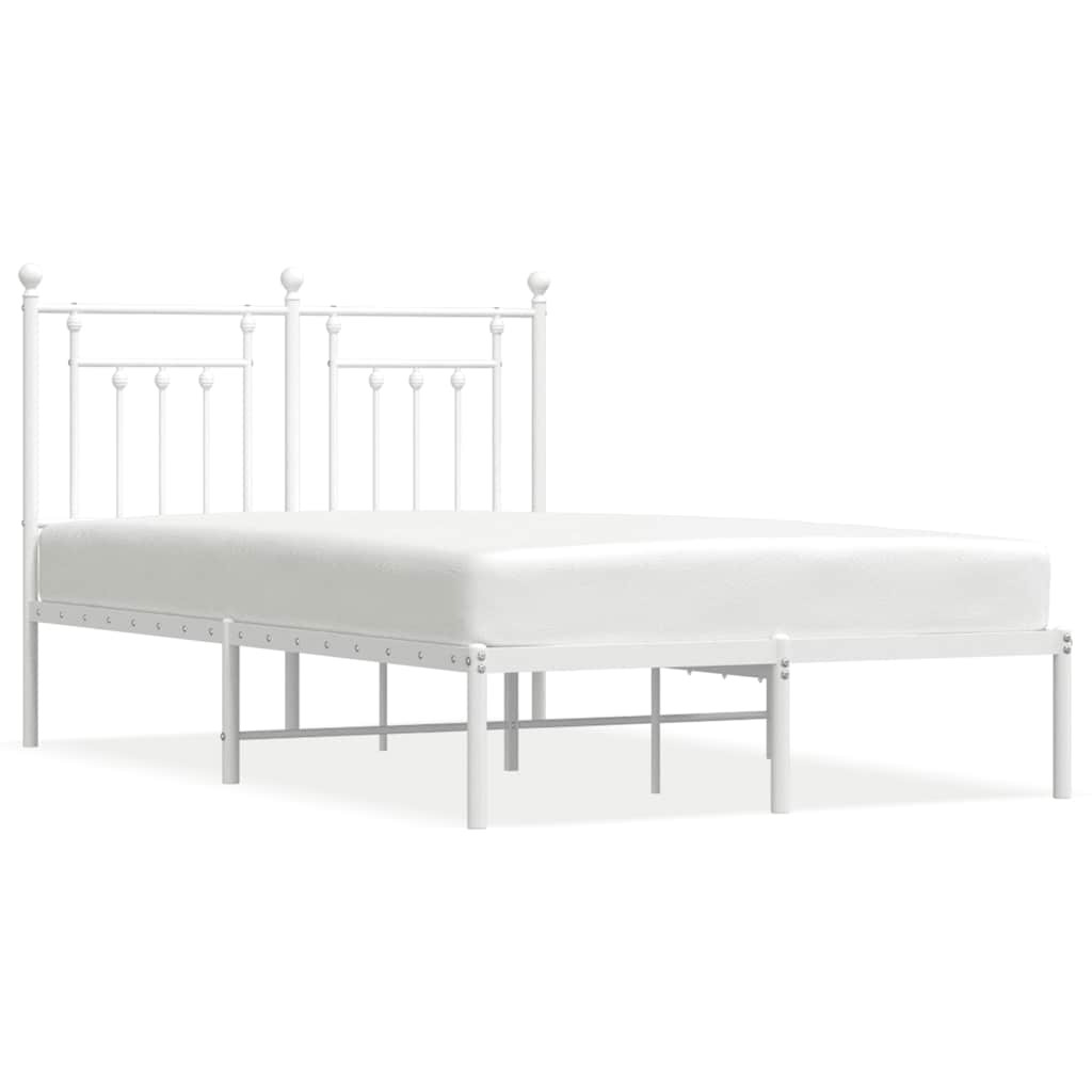 Bed Frame | White | Powder-Coated Steel | Double | Bed Frame