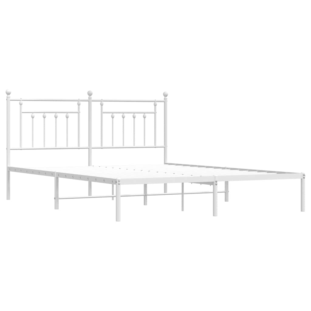 Bed Frame | White | Powder-Coated Steel | Super King | Bed Frame