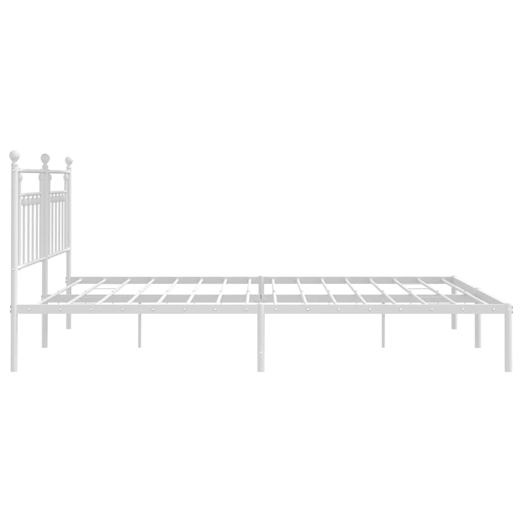 Bed Frame | White | Powder-Coated Steel | 193 x 203 cm | Bed Frame