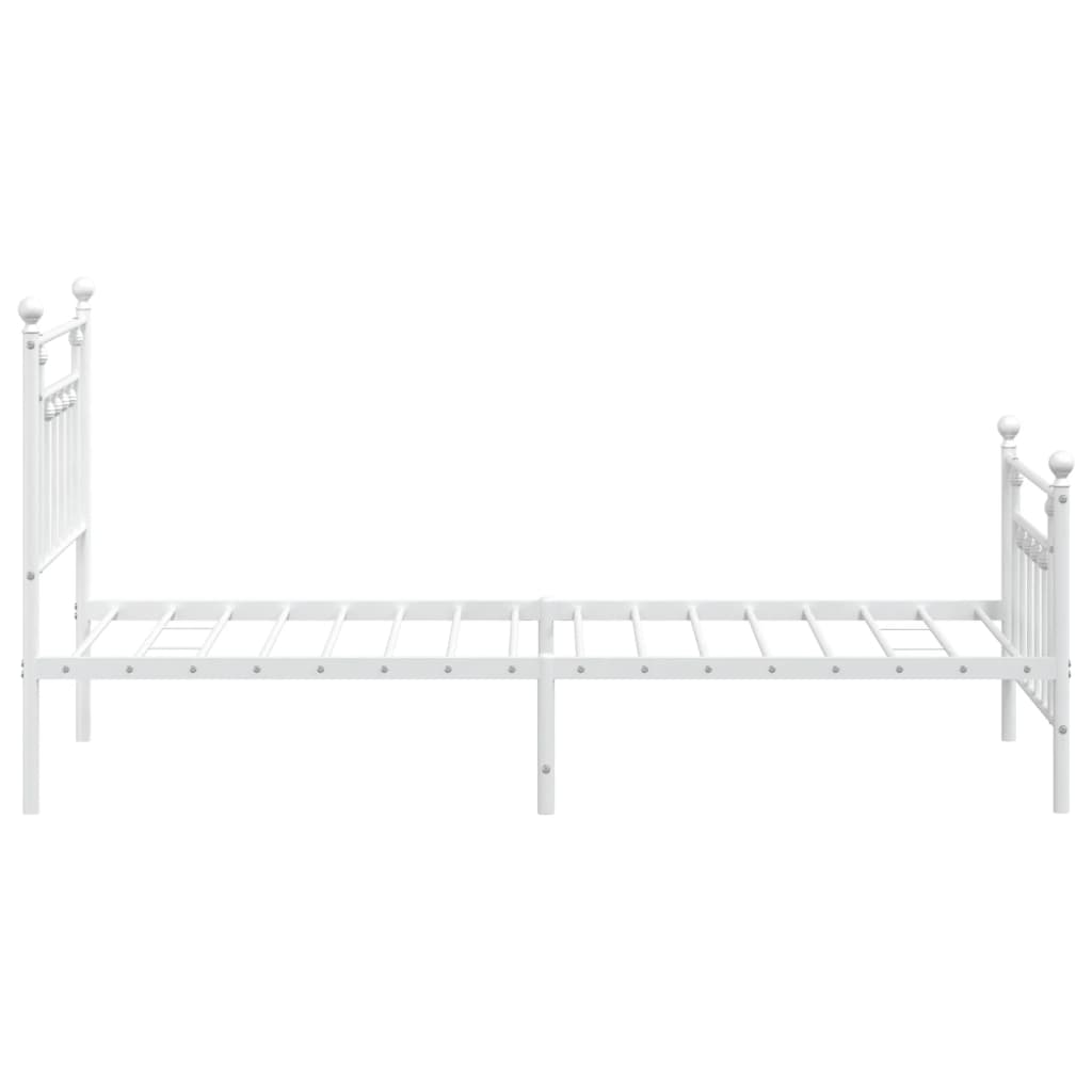 vidaXL Metal Bed Frame without Mattress with Footboard White 80x200cm