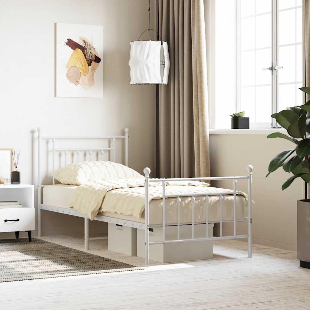 Bed Frame | White | Powder-coated steel | Single |  Durable  | Bed Frame