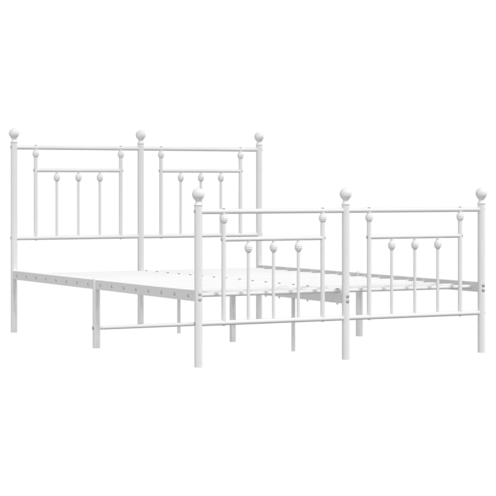 Bed Frame | White | Steel | Double | Bed Frame | Rectangular