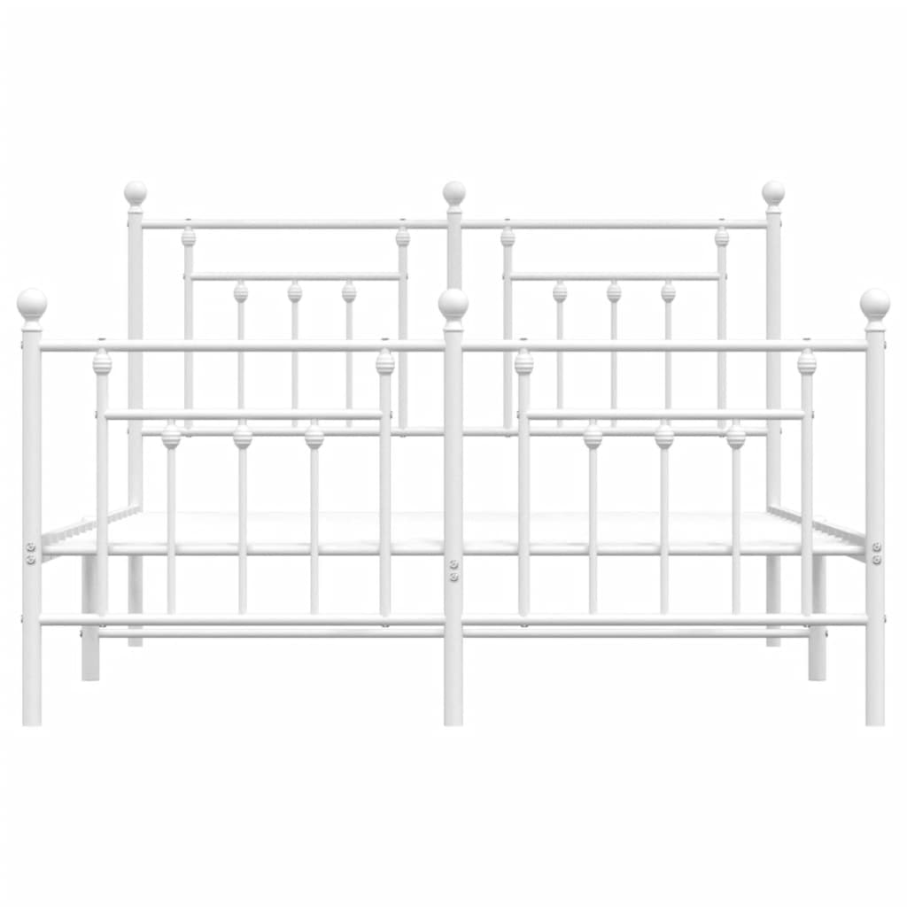 Bed Frame | White | Steel | Double | Bed Frame | Rectangular