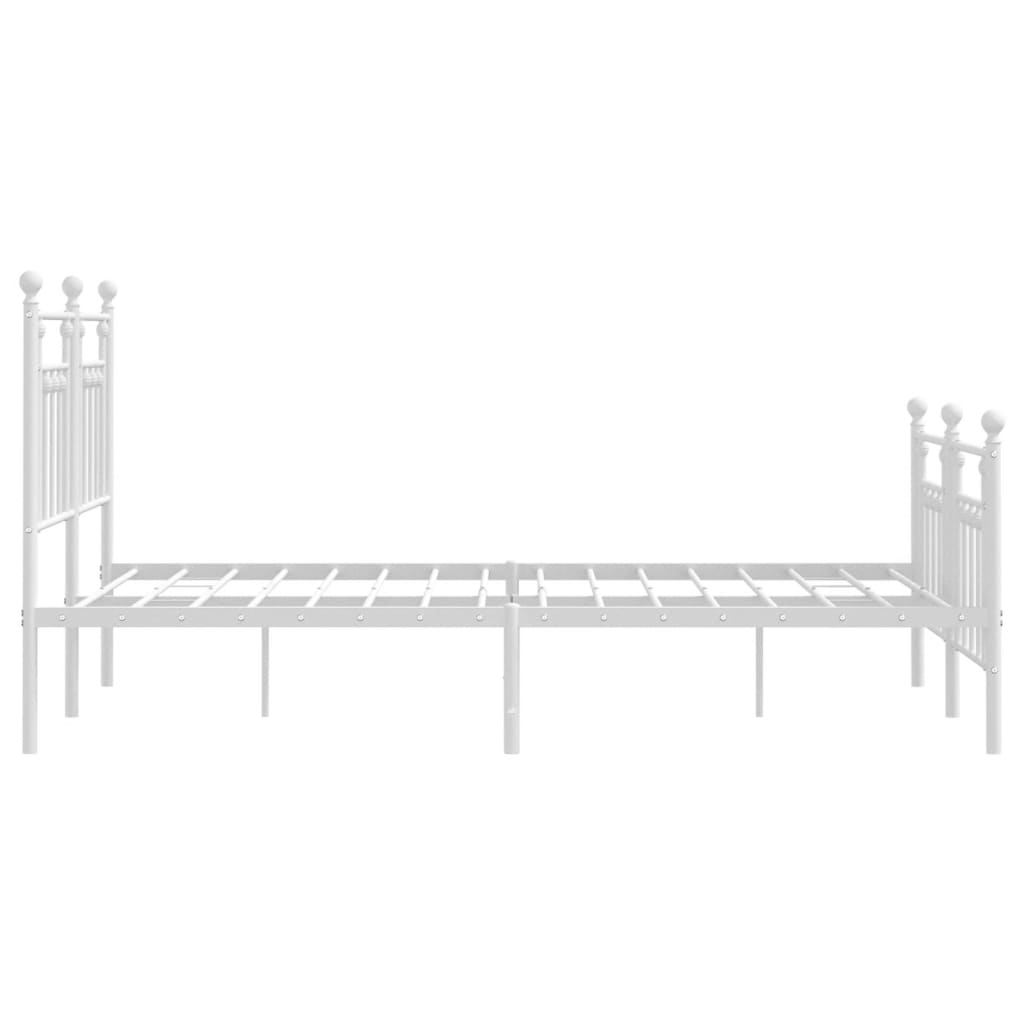 Bed Frame | White | Steel | Double | Bed Frame | Rectangular