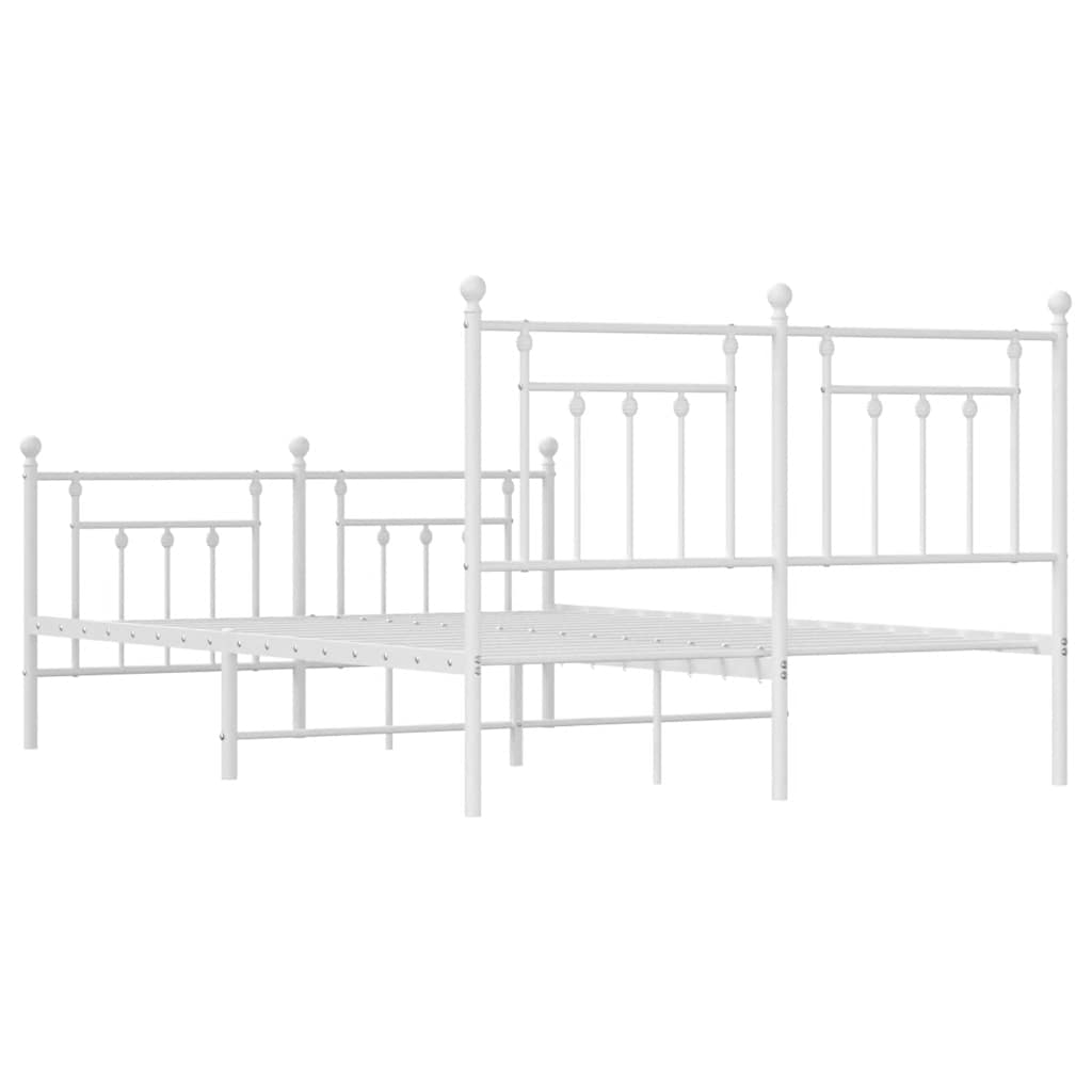 Bed Frame | White | Steel | Double | Durable | Bed Frame | Rectangular
