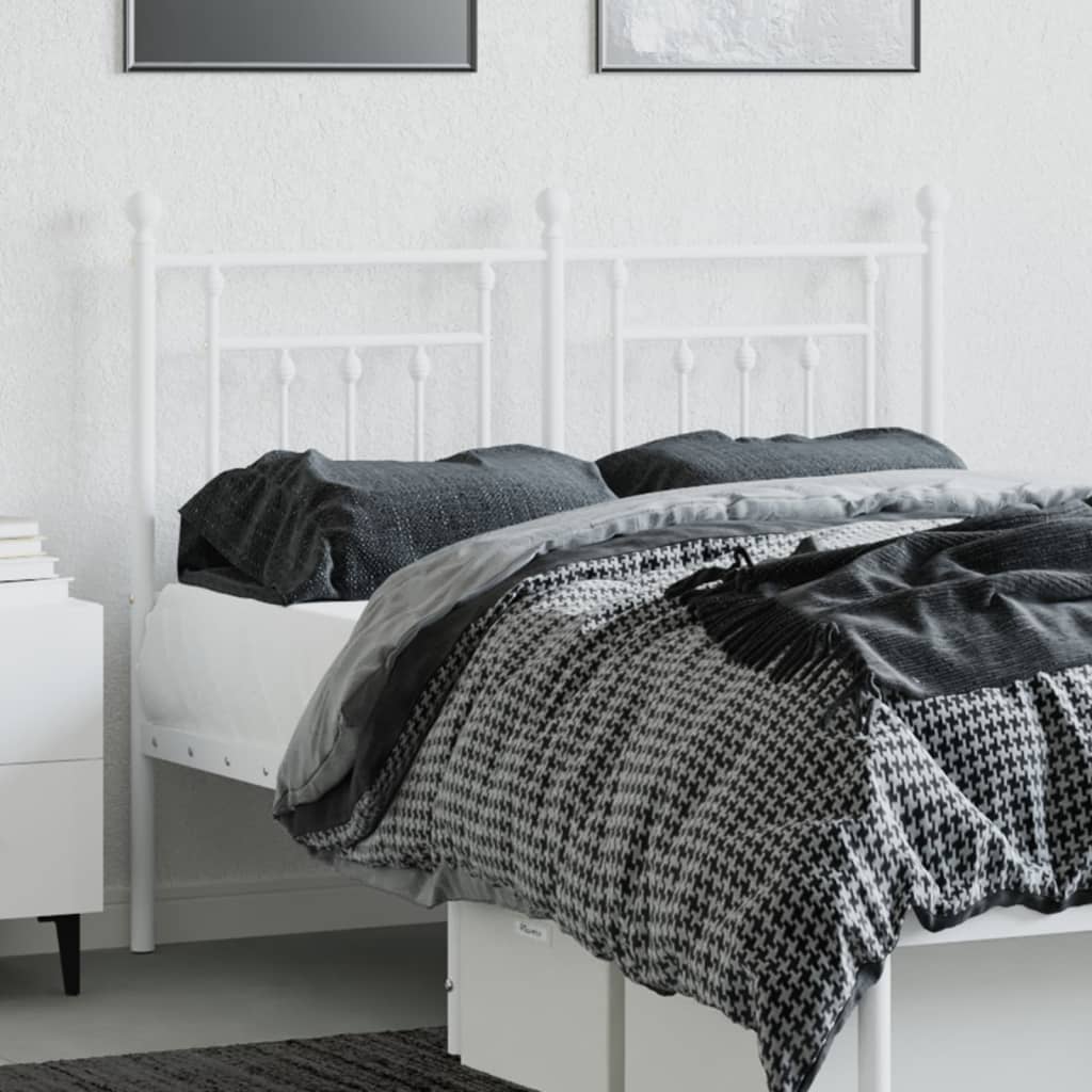 Metal Headboard White 120 cm