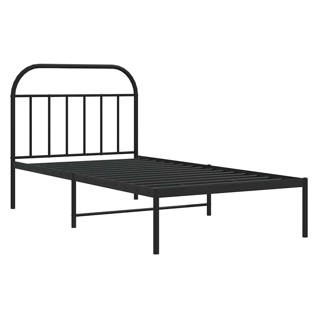 Bed Frame | Black | Powder-Coated Steel | Single | Bed Frame
