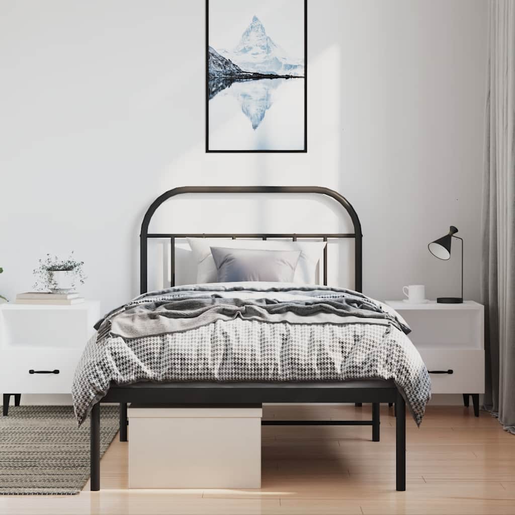 Bed Frame | Black | Powder-Coated Steel | Single | Bed Frame