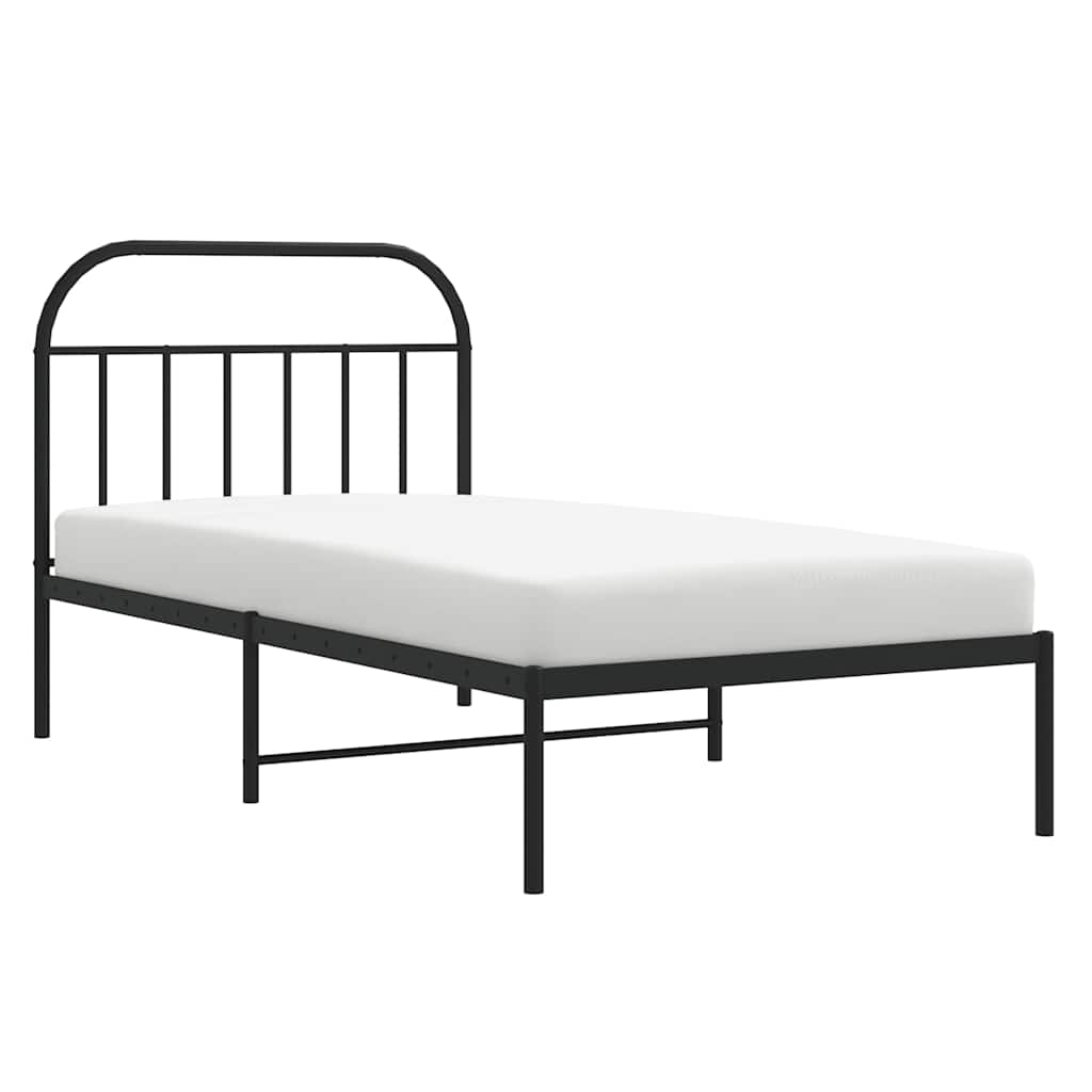 Bed Frame | Black | Powder-Coated Steel | Single | Bed Frame