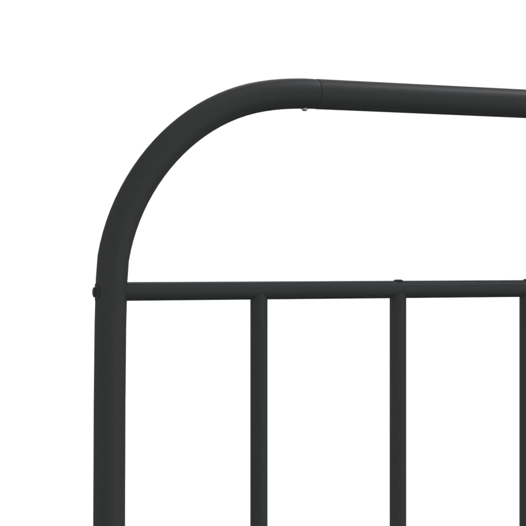 vidaXL Metal Bed Frame without Mattress with Headboard Black 100x200cm