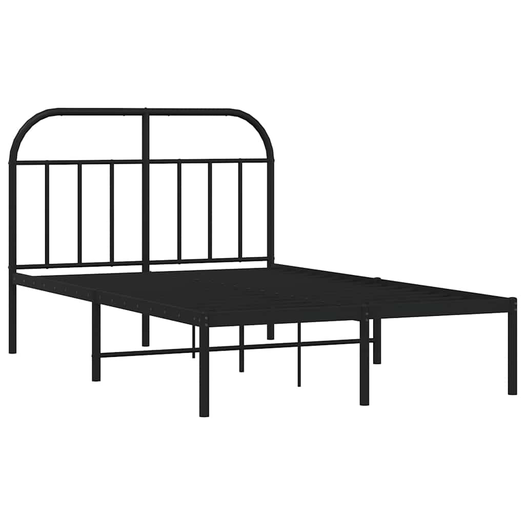 Bed Frame | Black | Powder-Coated Steel | 120 x 200 cm | Durable