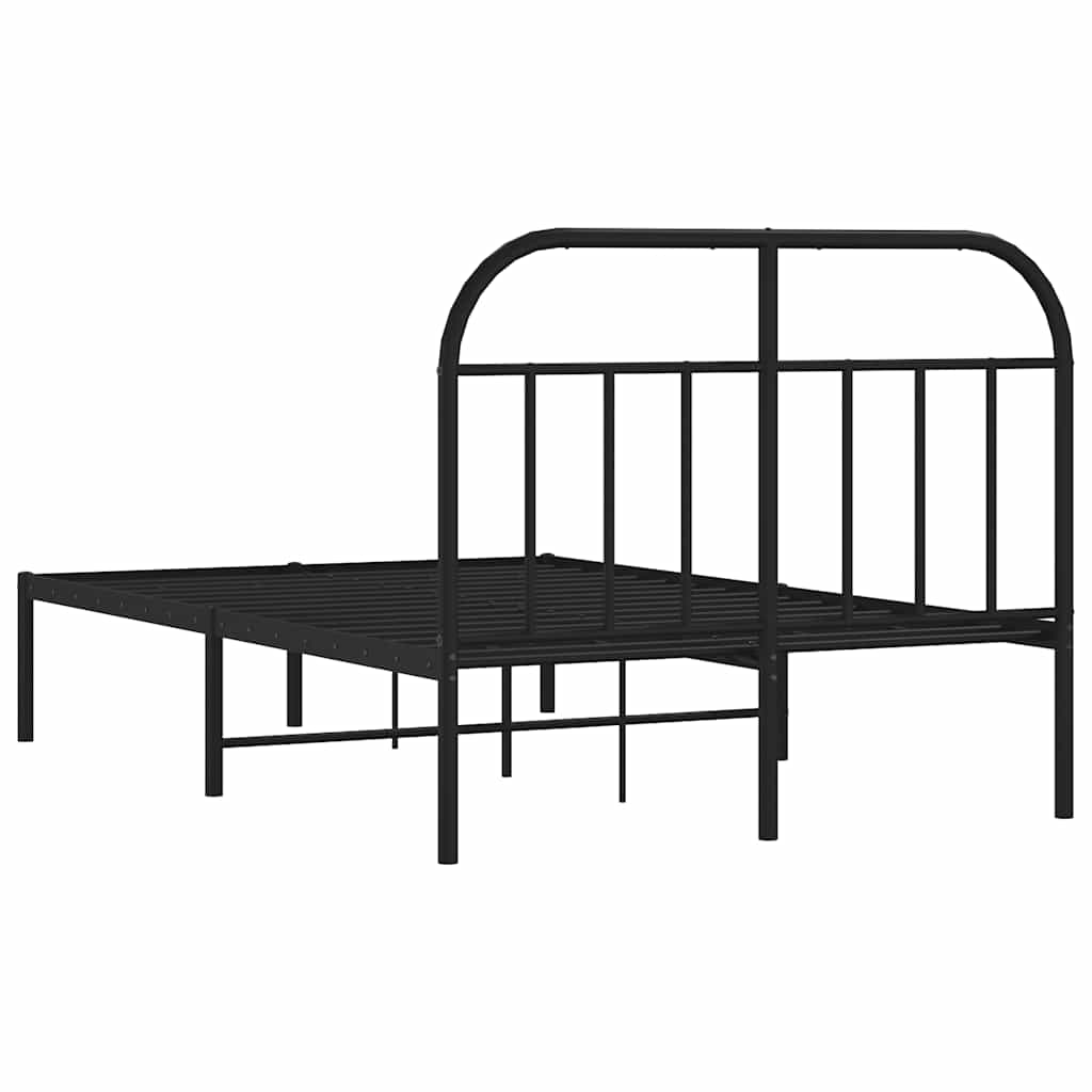 Bed Frame | Black | Powder-Coated Steel | 120 x 200 cm | Durable