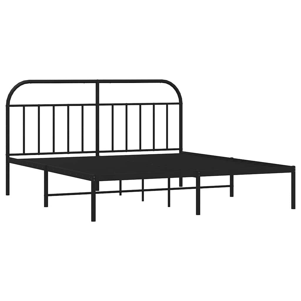 Bed Frame | Black | Powder-Coated Steel | Double | Bed Frame