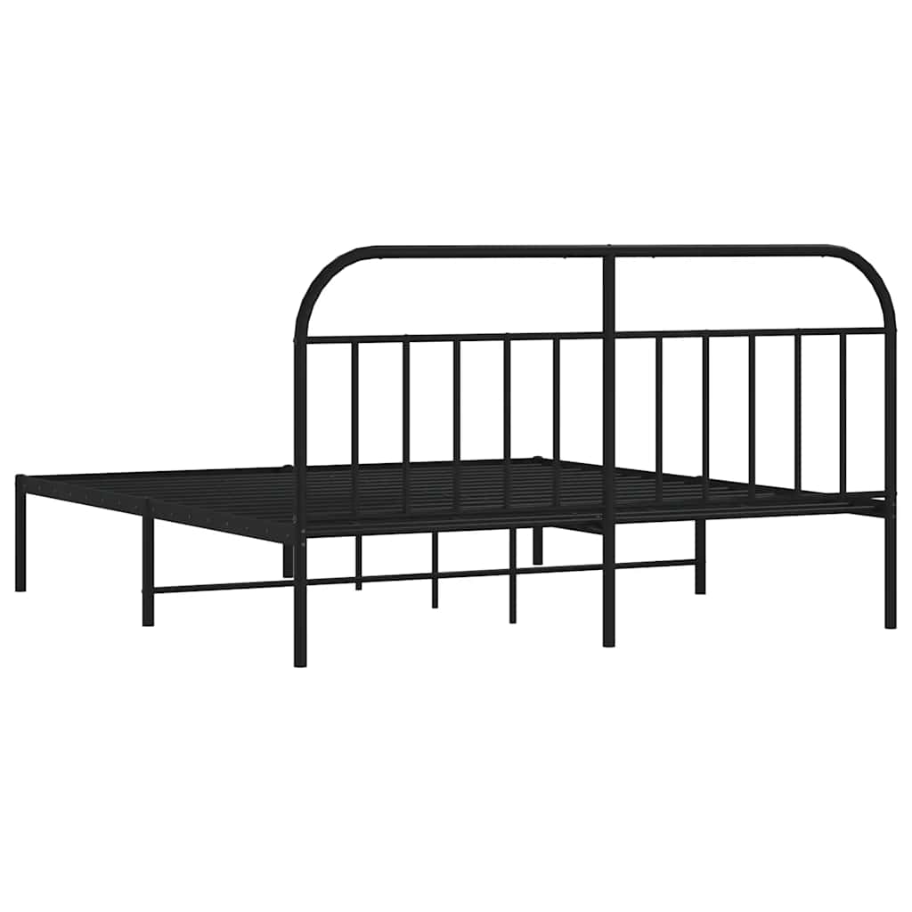 Bed Frame | Black | Powder-Coated Steel | Double | Bed Frame