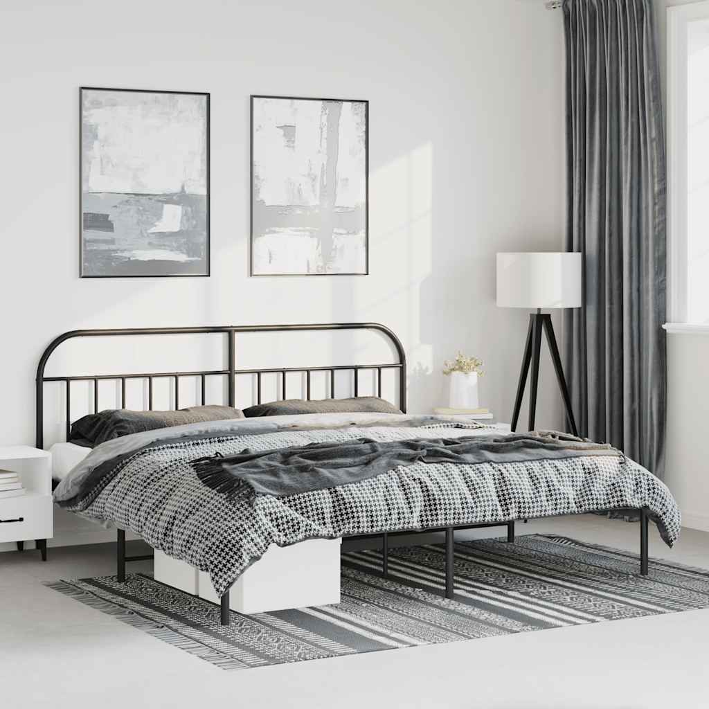 Bed Frame | Black | Powder-Coated Steel | Double | Bed Frame