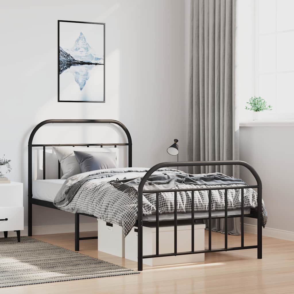 Bed Frame | Black | Steel | Single | Bed Frame | Rectangular