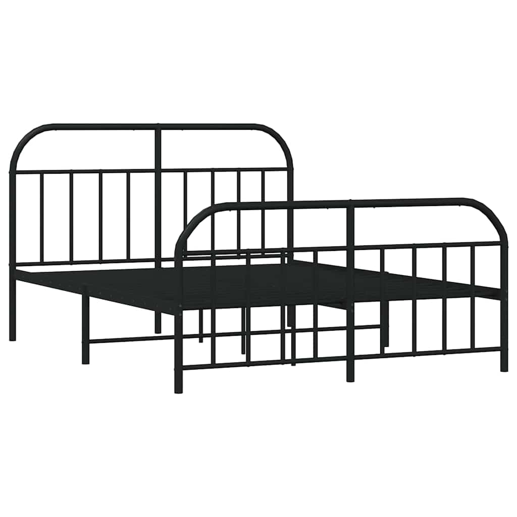 Bed Frame | Black | Powder-Coated Steel | Double | Bed Frame
