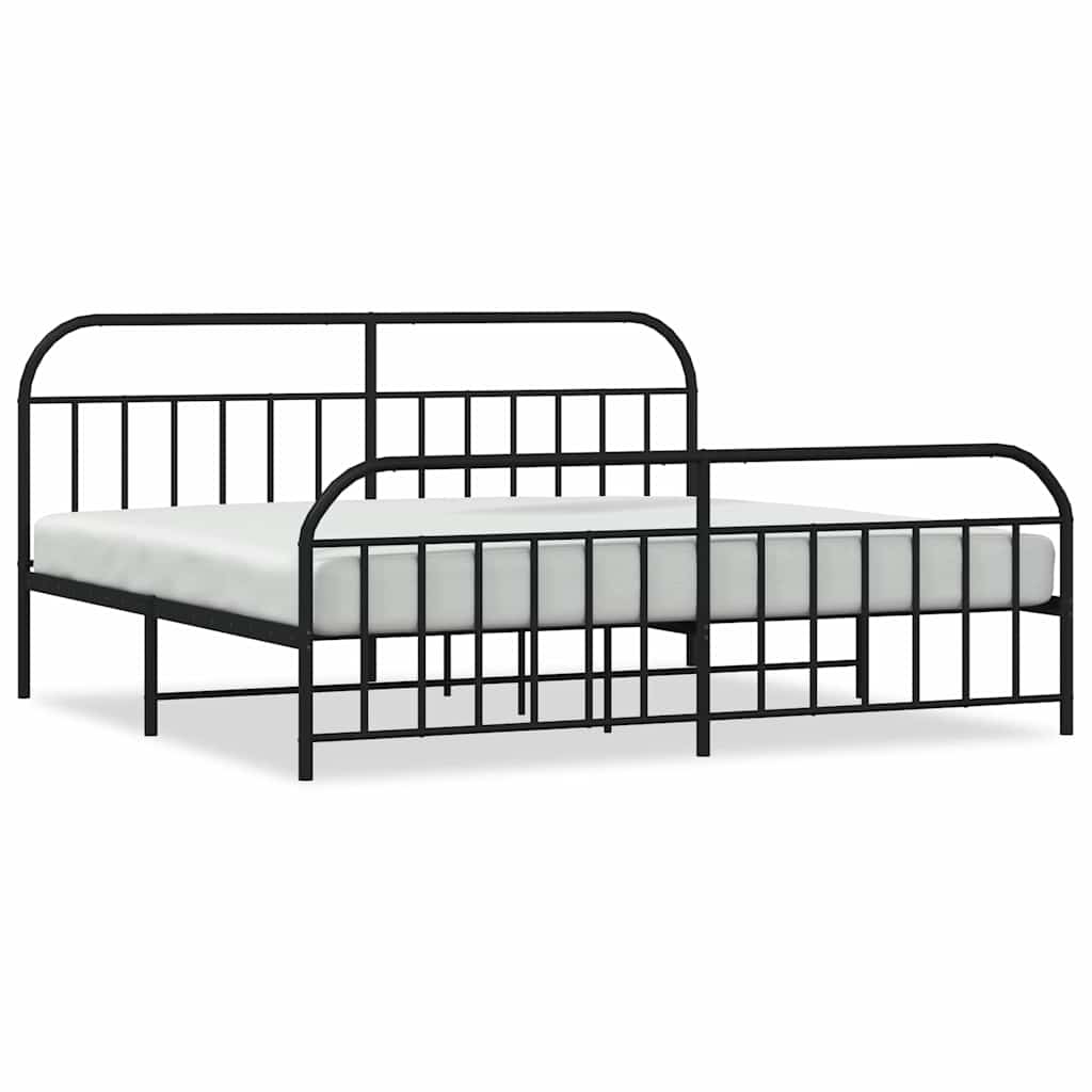 Bed Frame | Black | Powder-Coated Steel | Double-sized | Bed Frame