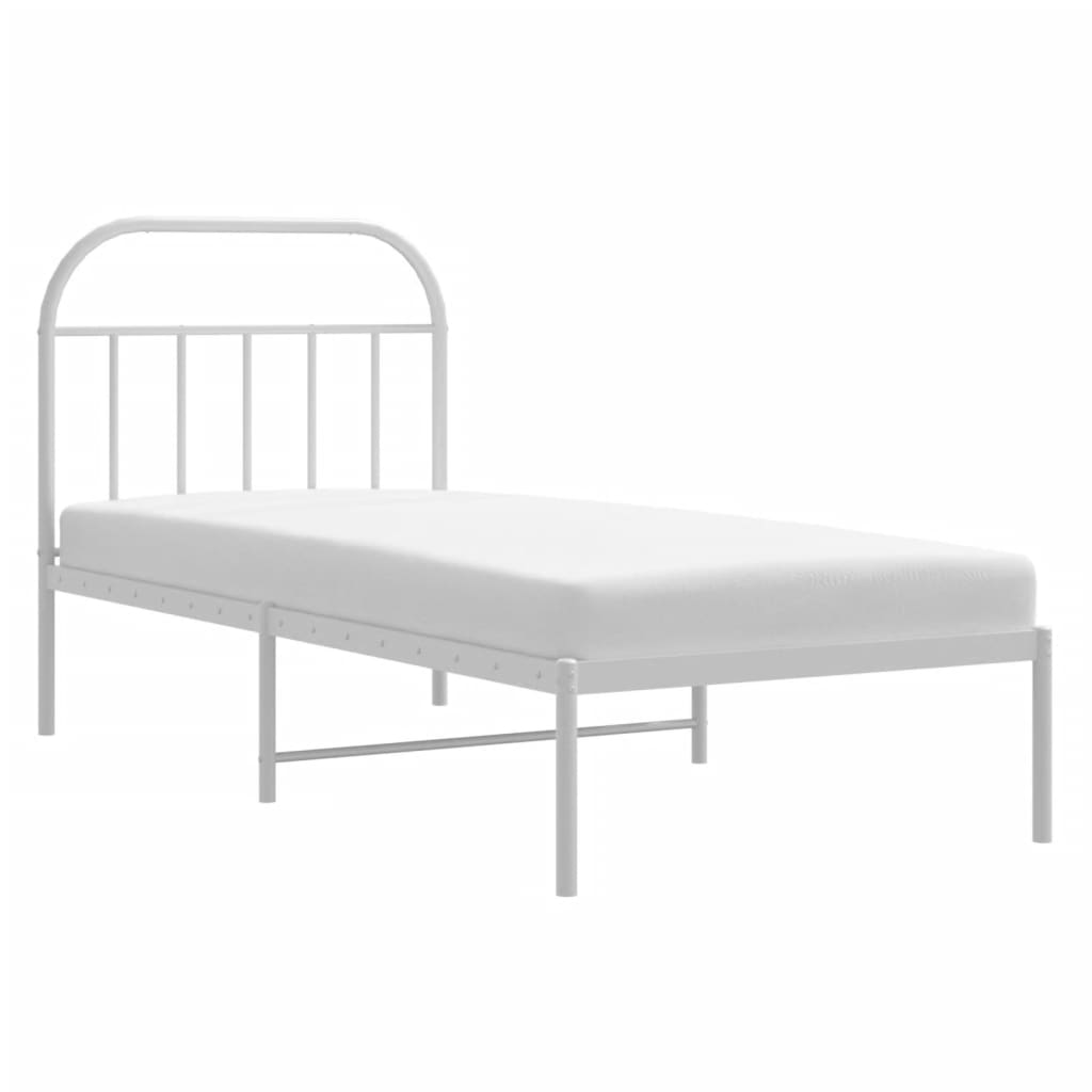 Bed Frame | White | Powder-Coated Steel | Single | Bed Frame
