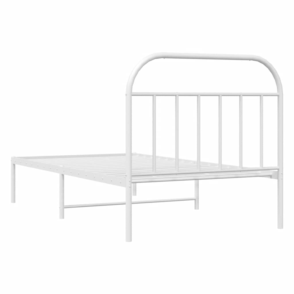 Bed Frame | White | Powder-Coated Steel | Single | Bed Frame