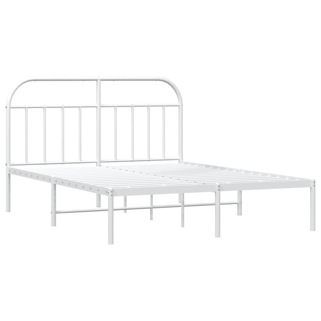 Bed Frame | White | Powder-Coated Steel | 140x200 cm | Tough | Bed Frame