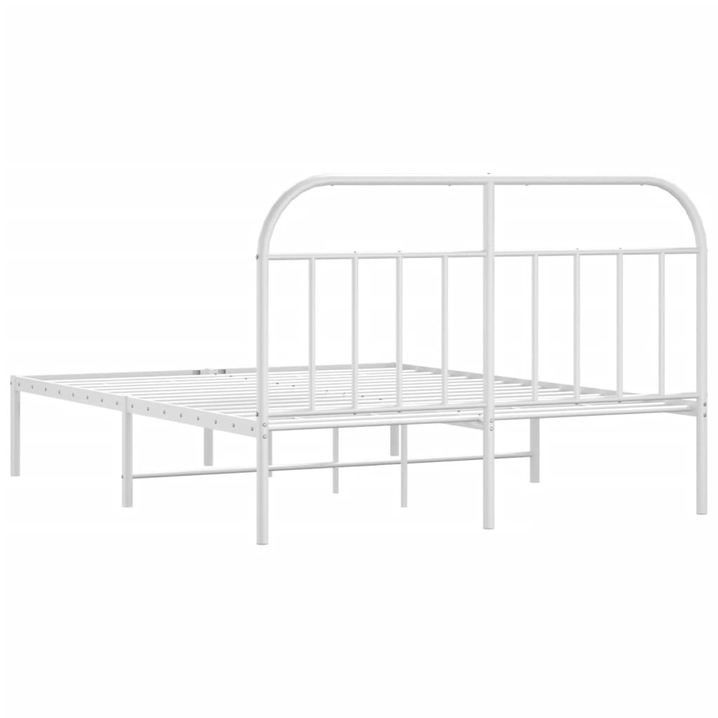 Bed Frame | White | Powder-Coated Steel | 140x200 cm | Tough | Bed Frame