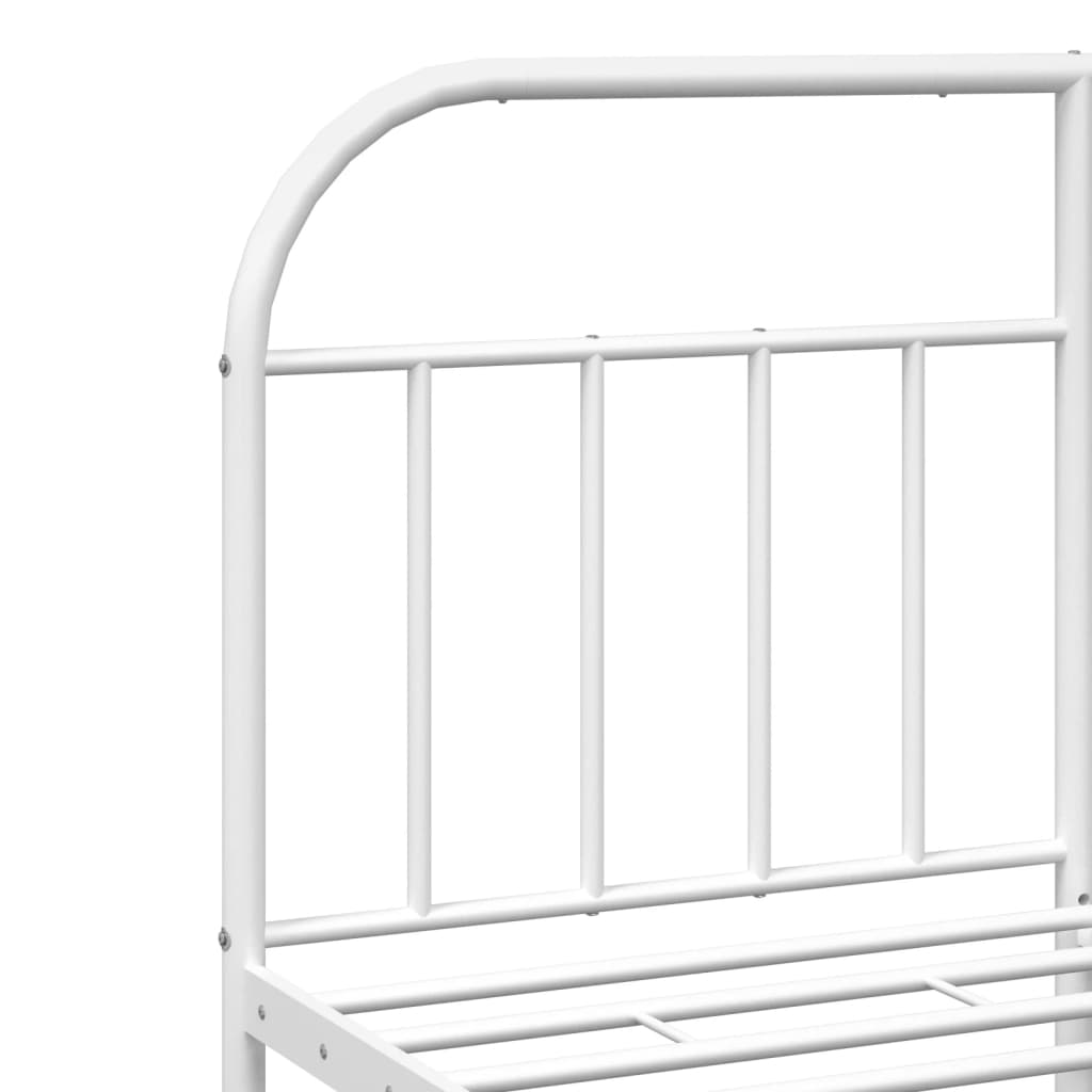 Bed Frame | White | Powder-Coated Steel | 140x200 cm | Tough | Bed Frame