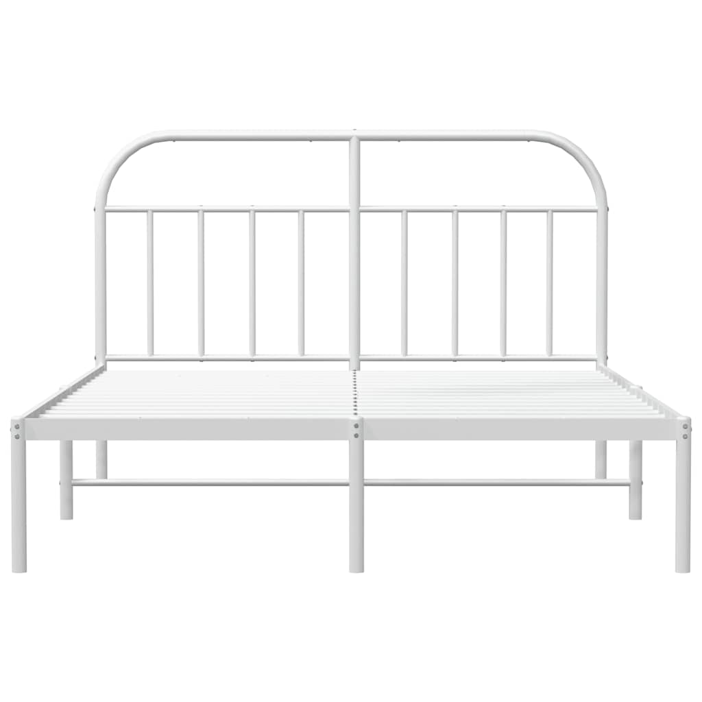 Bed Frame | White | Powder-Coated Steel | Double | Bed Frame
