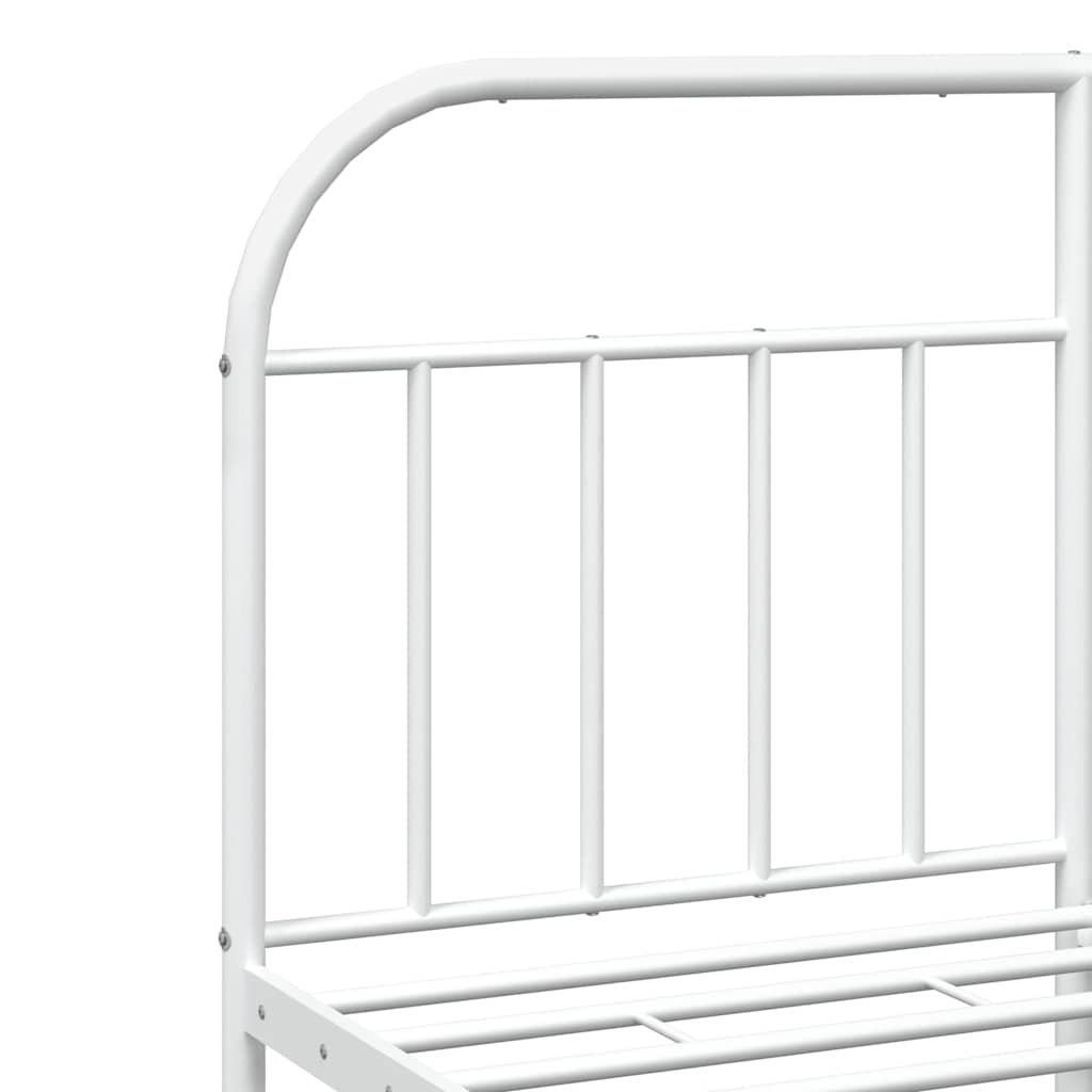 Bed Frame | White | Powder-Coated Steel | Double | Bed Frame