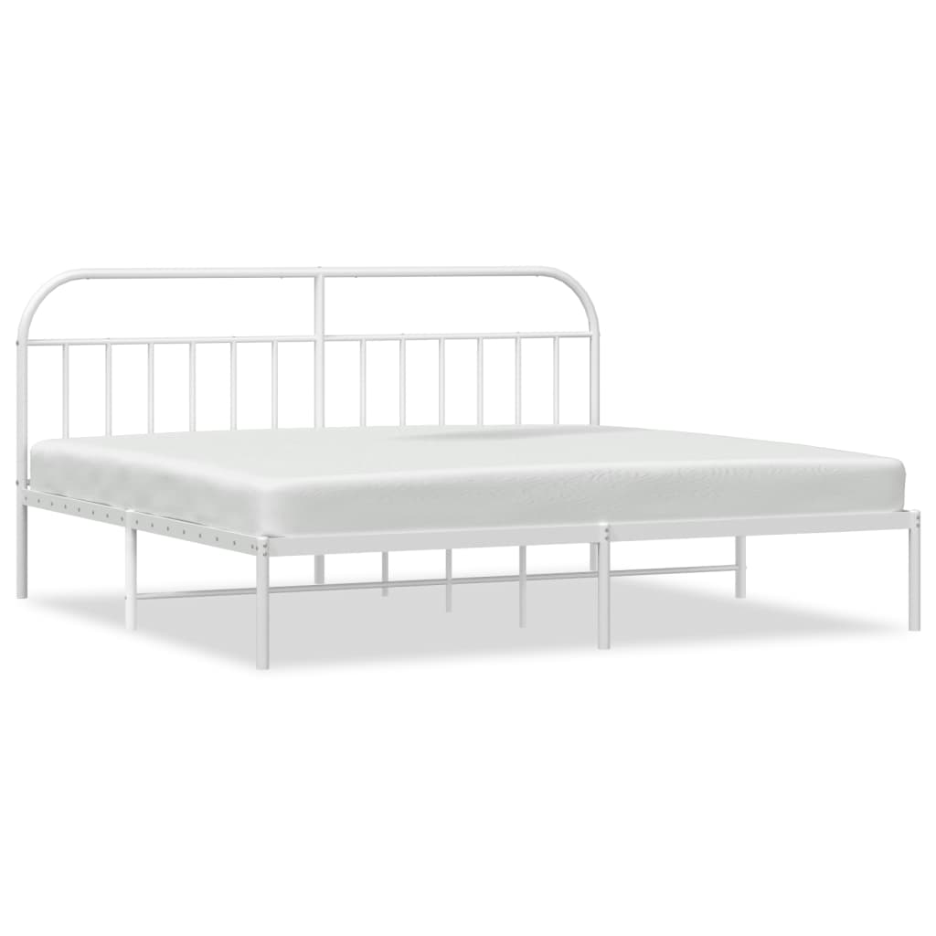 Bed Frame | White | Steel | 200x200 cm | Bed Frame | Rectangular
