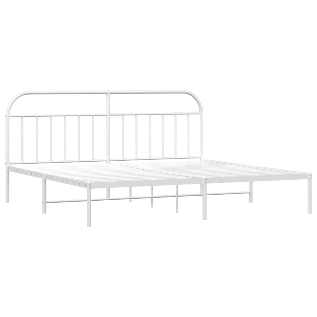 Bed Frame | White | Steel | 200x200 cm | Bed Frame | Rectangular