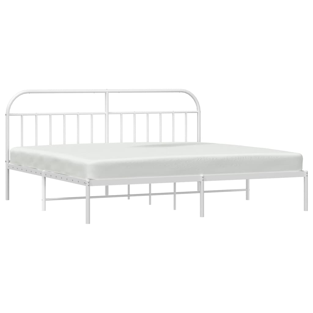 Bed Frame | White | Steel | 200x200 cm | Bed Frame | Rectangular