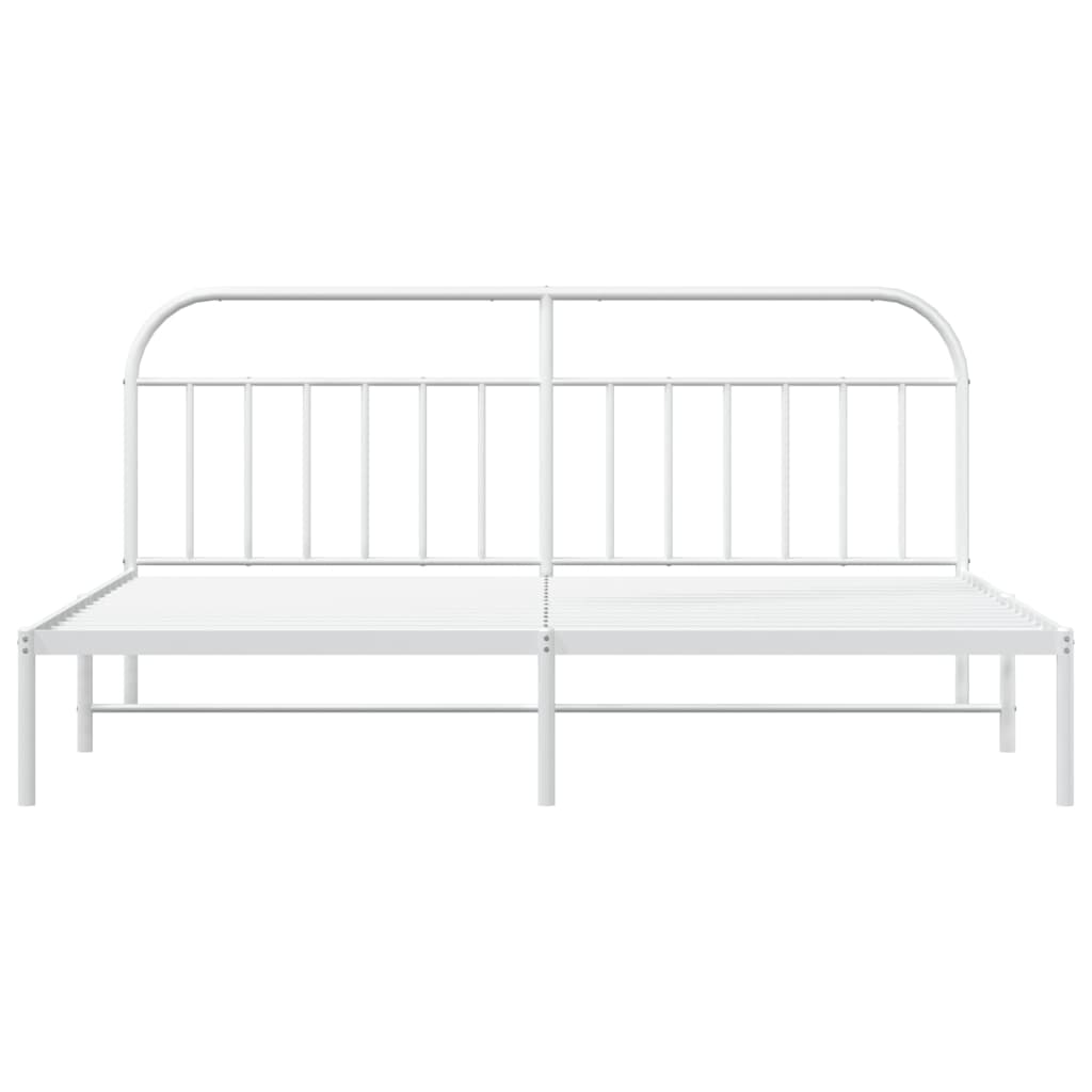 Bed Frame | White | Steel | 200x200 cm | Bed Frame | Rectangular