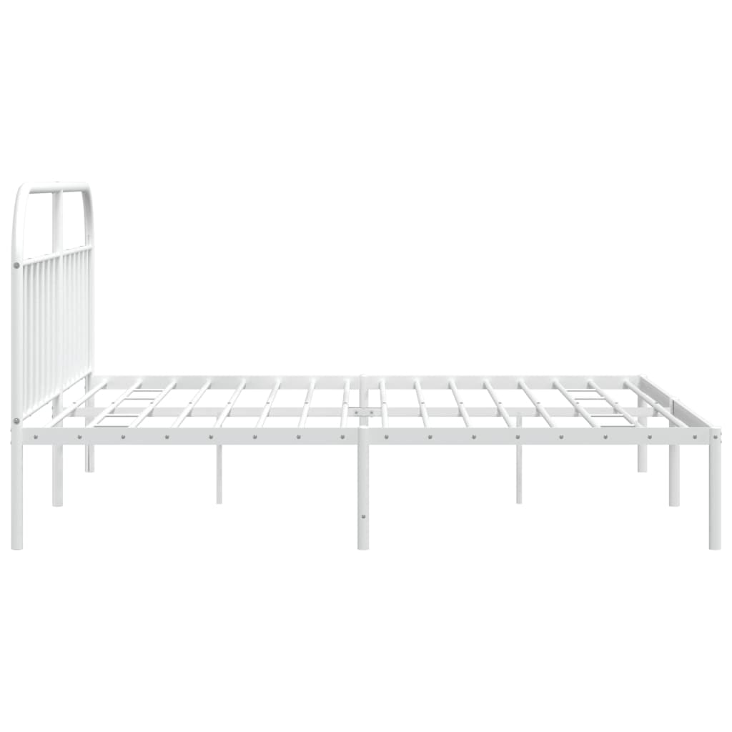 Bed Frame | White | Steel | 200x200 cm | Bed Frame | Rectangular