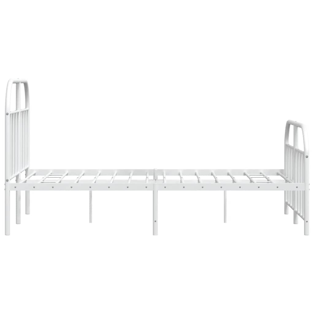 Bed Frame | White | Powder-Coated Steel | Double | Bed Frame