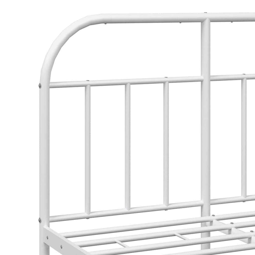 Bed Frame | White | Powder-Coated Steel | Double | Bed Frame