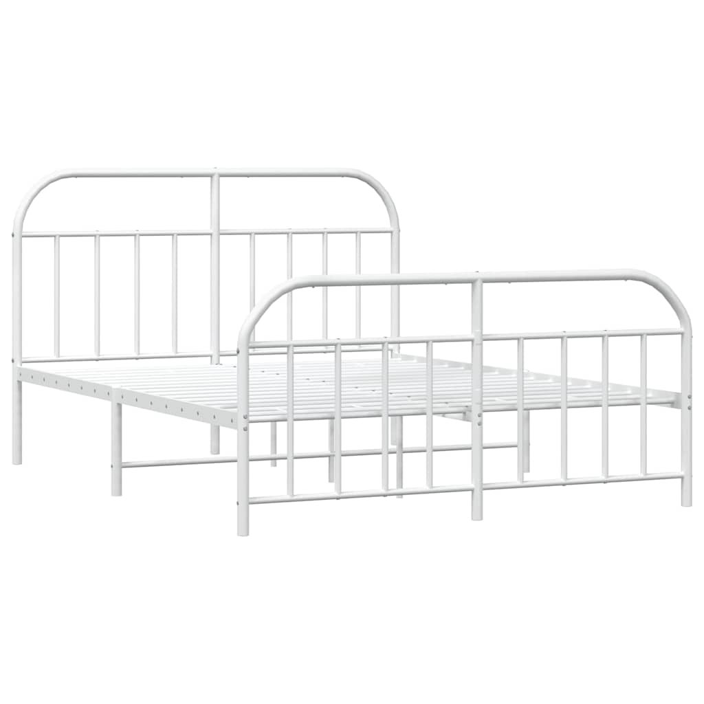 Bed Frame | White | Powder-Coated Steel | Double | Bed Frame