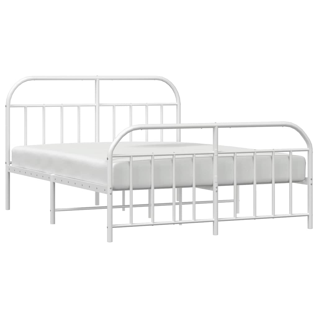 Bed Frame | White | Powder-Coated Steel | Double | Bed Frame