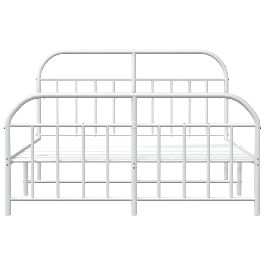 Bed Frame | White | Powder-Coated Steel | Double | Bed Frame