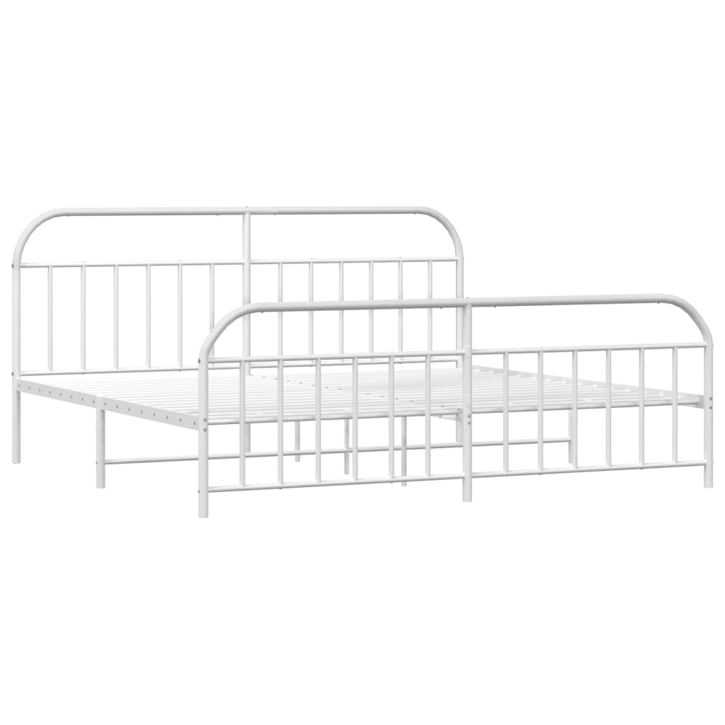 Bed Frame | White | Powder-Coated Steel | Double | Storage | Bed Frame